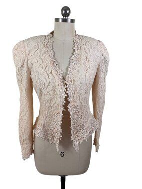 Cachet by Bari Portas VTG 80s Victorian Ren-Fair Lace Embellished  Jacket  11/12